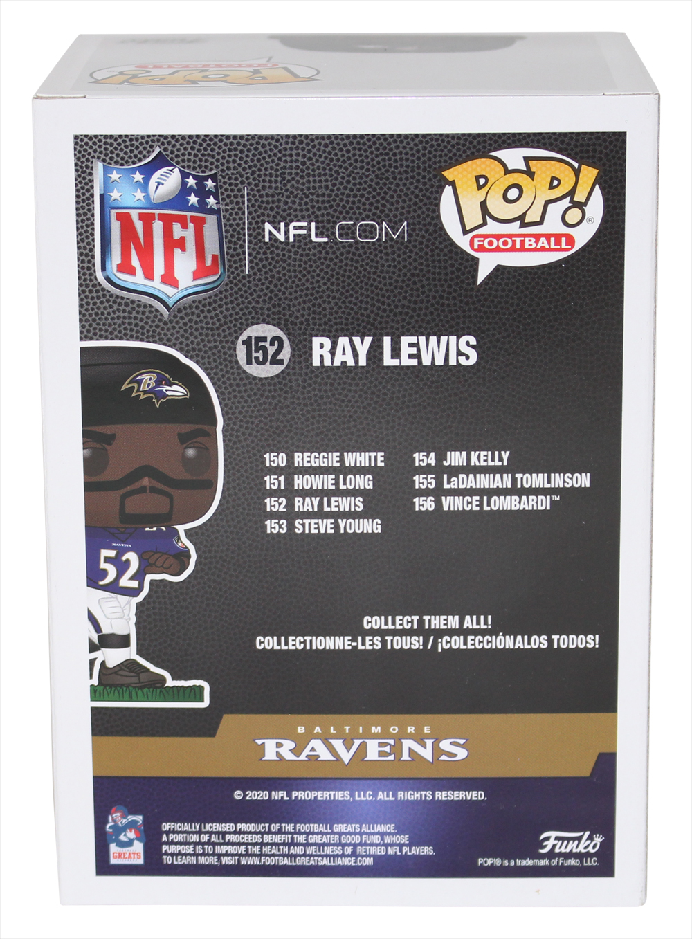 Ray Lewis Autographed/Signed Baltimore Ravens NFL Funko Pop #152 BAS 31491