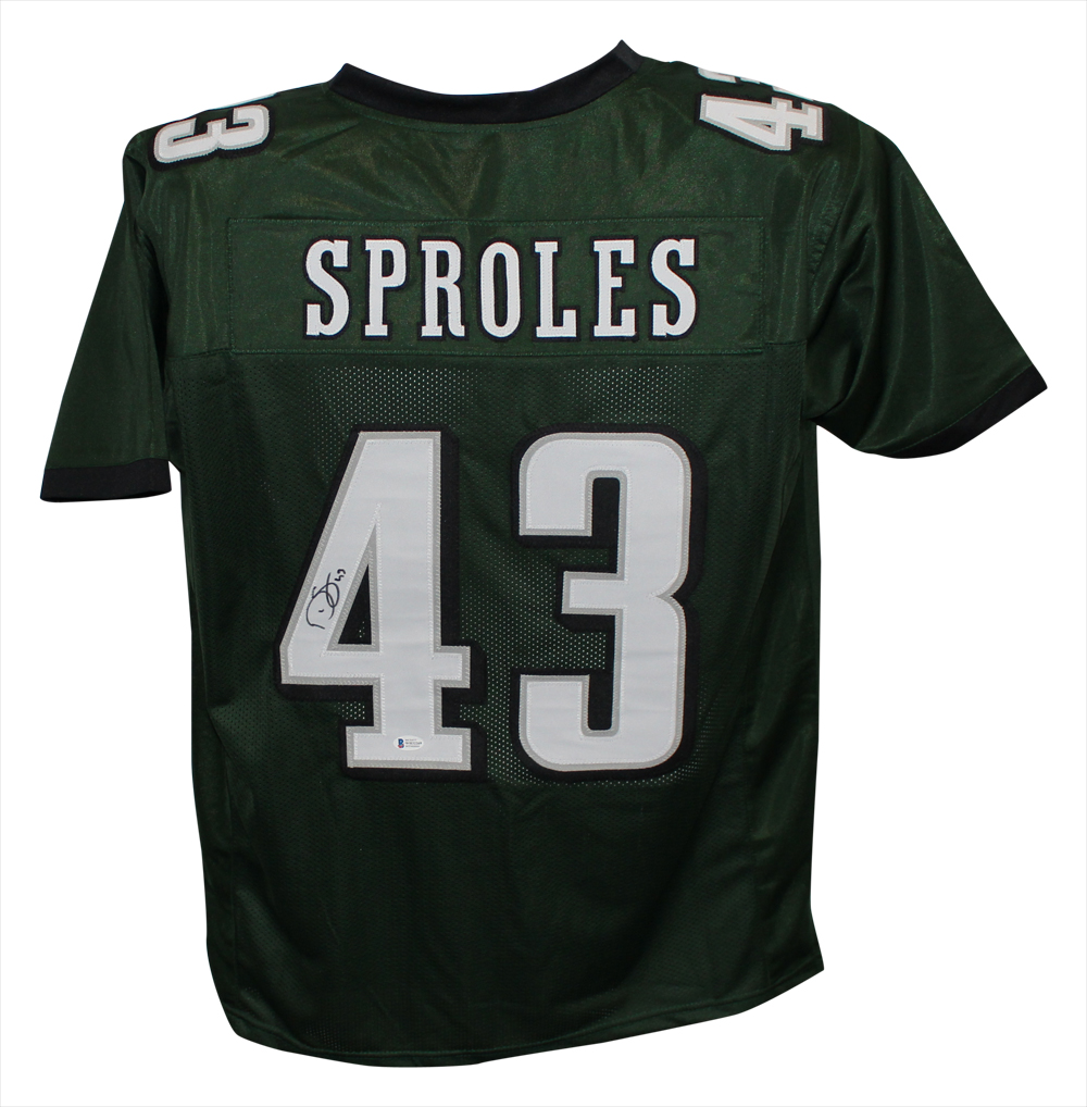 Darren Sproles Autographed/Signed Pro Style Green XL Jersey BAS 31495