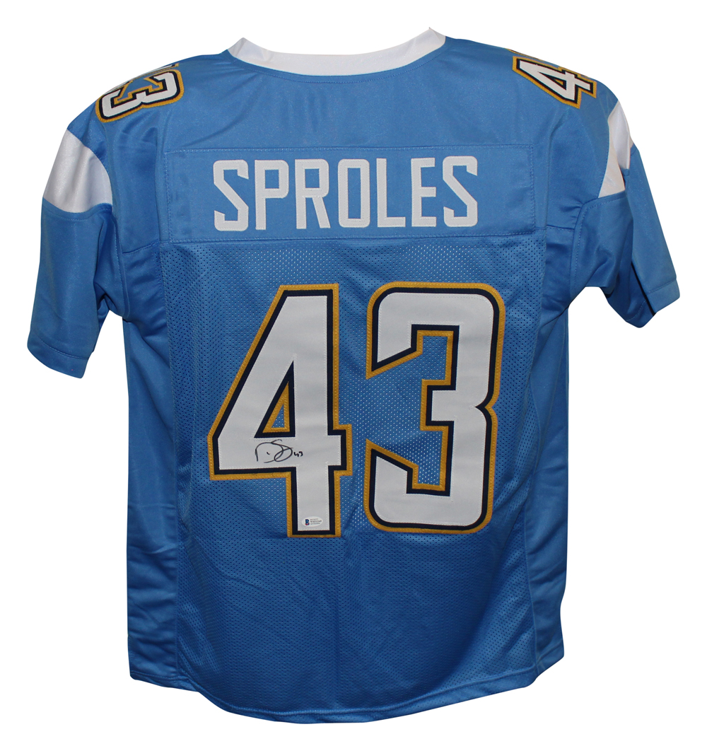 Darren Sproles Autographed/Signed Pro Style Blue XL Jersey BAS 31496