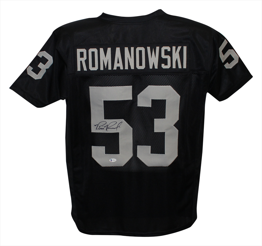 Bill Romanowski Autographed/Signed Pro Style Black XL Jersey BAS 31505