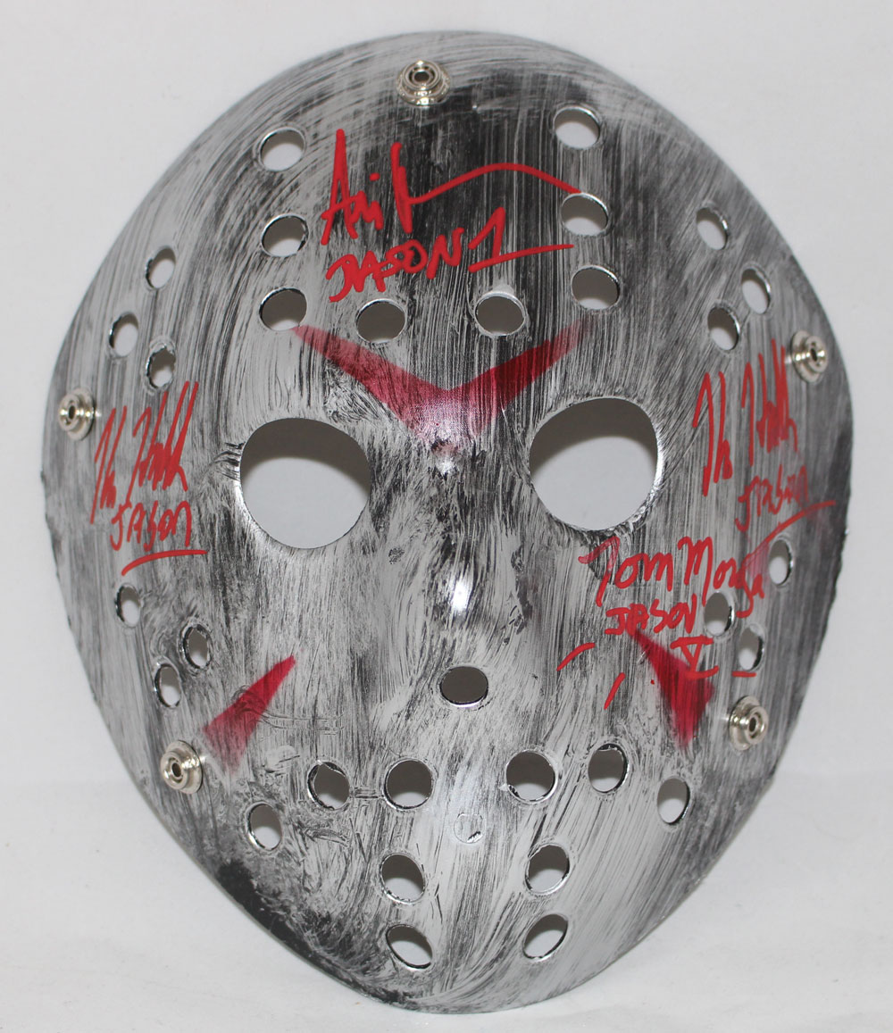 Ari Lehman Kane Hodder & Morga Signed Friday The 13th Silver Mask BAS 29477