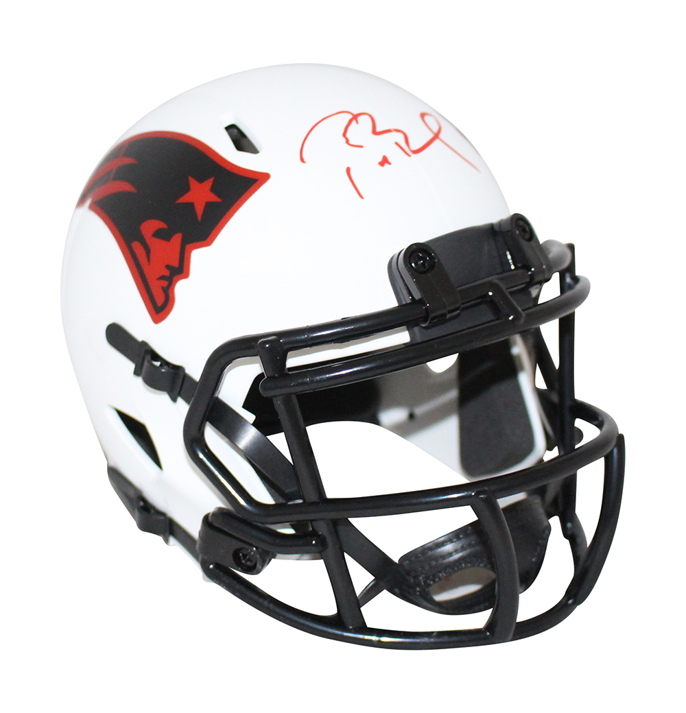 Tom Brady Autographed New England Patriots Lunar Mini Helmet FAN 31512