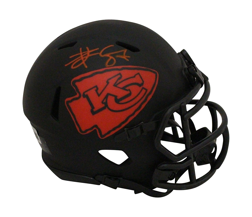 Travis Kelce Autographed Kansas City Chiefs Eclipse Mini Helmet BAS 31526