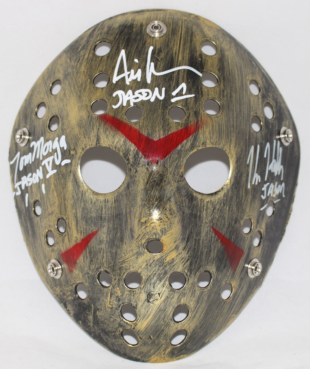 Ari Lehman Kane Hodder & Morga Signed Friday The 13th Gold Mask BAS 29478
