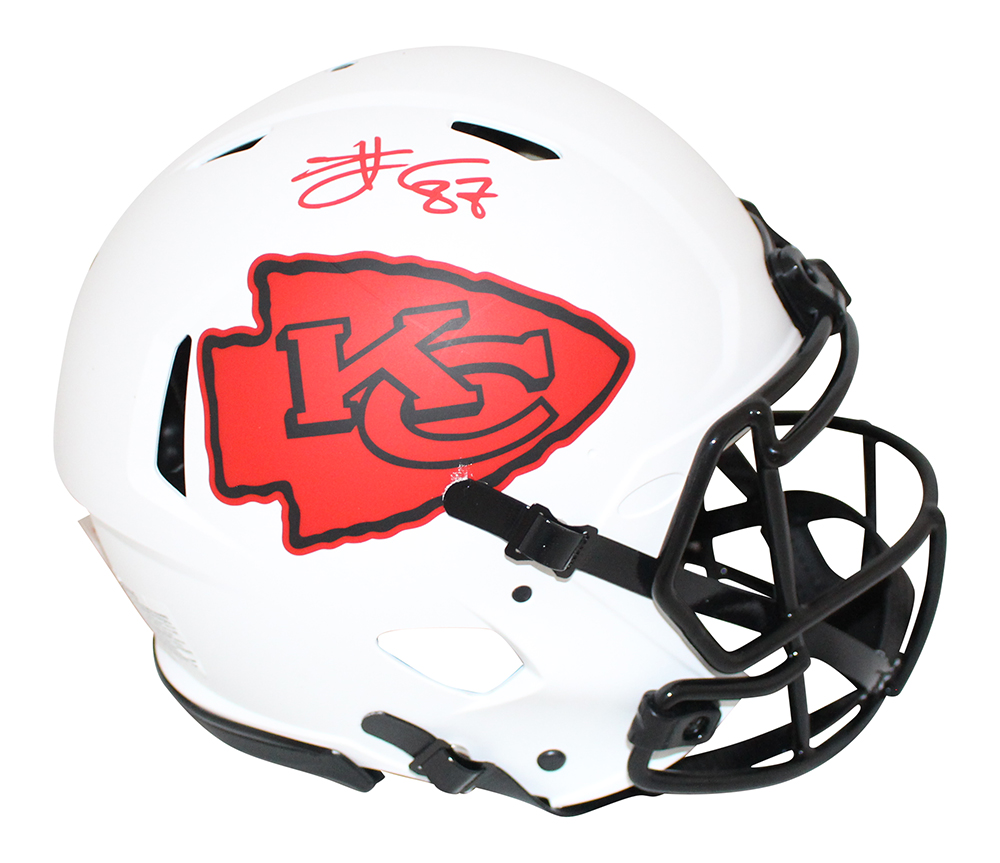 Travis Kelce Signed Kansas City Chiefs Authentic Lunar Speed Helmet BAS 31529