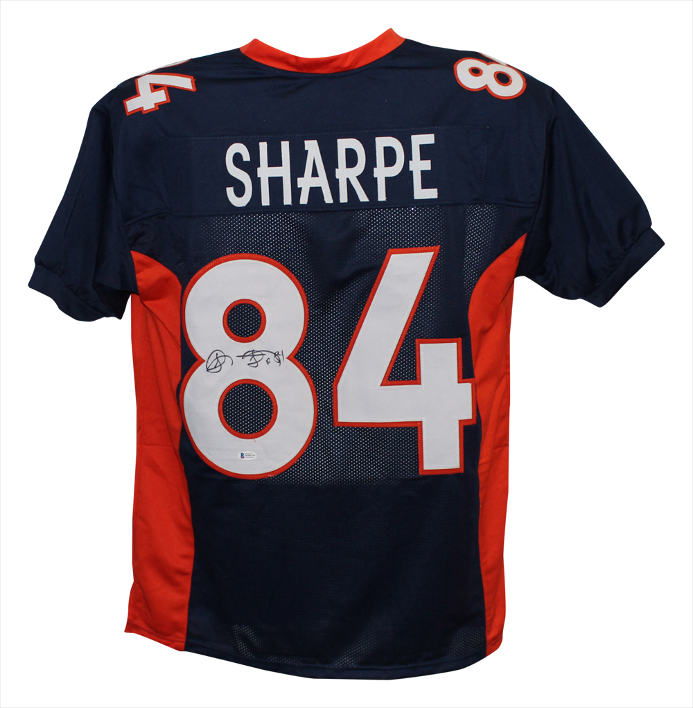 Shannon Sharpe Autographed/Signed Pro Style Blue XL Jersey BAS 31532 –  Denver Autographs