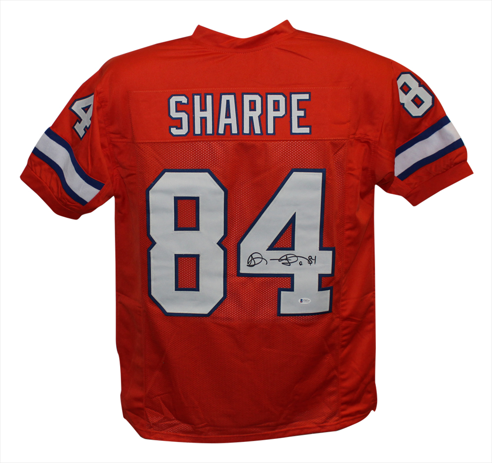 Shannon Sharpe Autographed/Signed Pro Style TB Orange XL Jersey BAS 31534