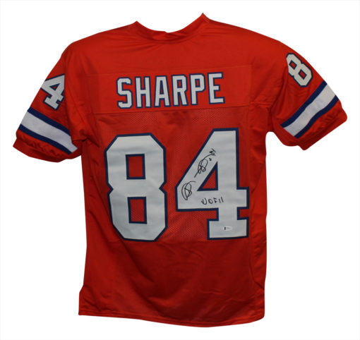 Shannon Sharpe Autographed/Signed Pro Style TB Orange XL Jersey HOF BAS 31535