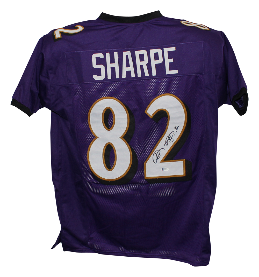 Shannon Sharpe Autographed/Signed Pro Style Purple XL Jersey BAS 31536