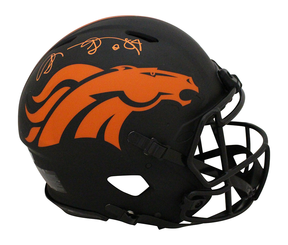 Shannon Sharpe Signed Denver Broncos Authentic Eclipse Speed Helmet BAS 31542