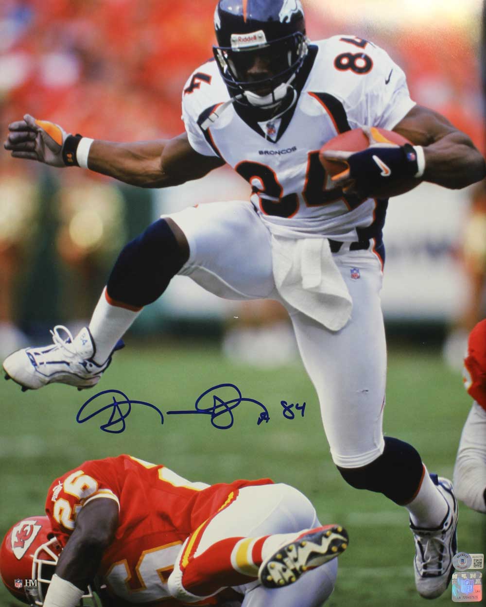 Shannon Sharpe Autographed/Signed Denver Broncos 16x20 Photo BAS 31543