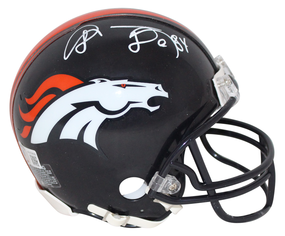 Shannon Sharpe Autographed/Signed Denver Broncos Mini Helmet BAS 31551