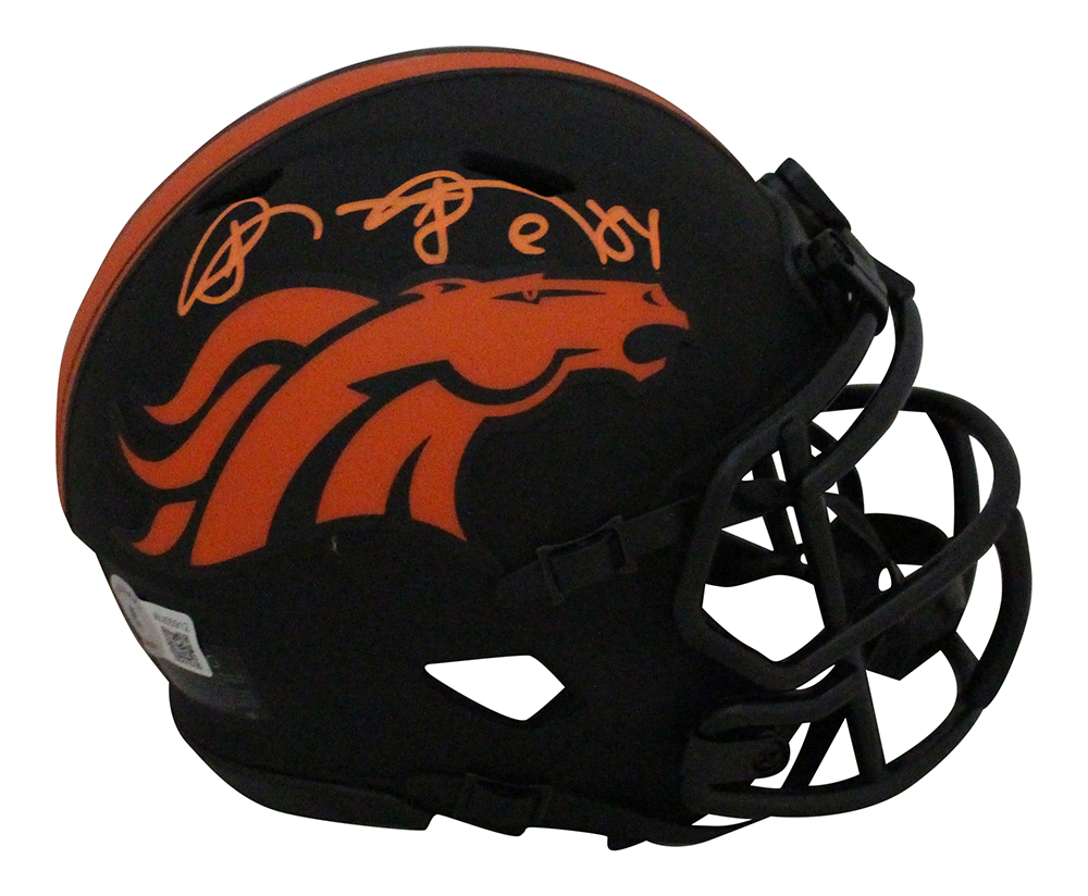 Shannon Sharpe Autographed Denver Broncos Eclipse Mini Helmet BAS 31553