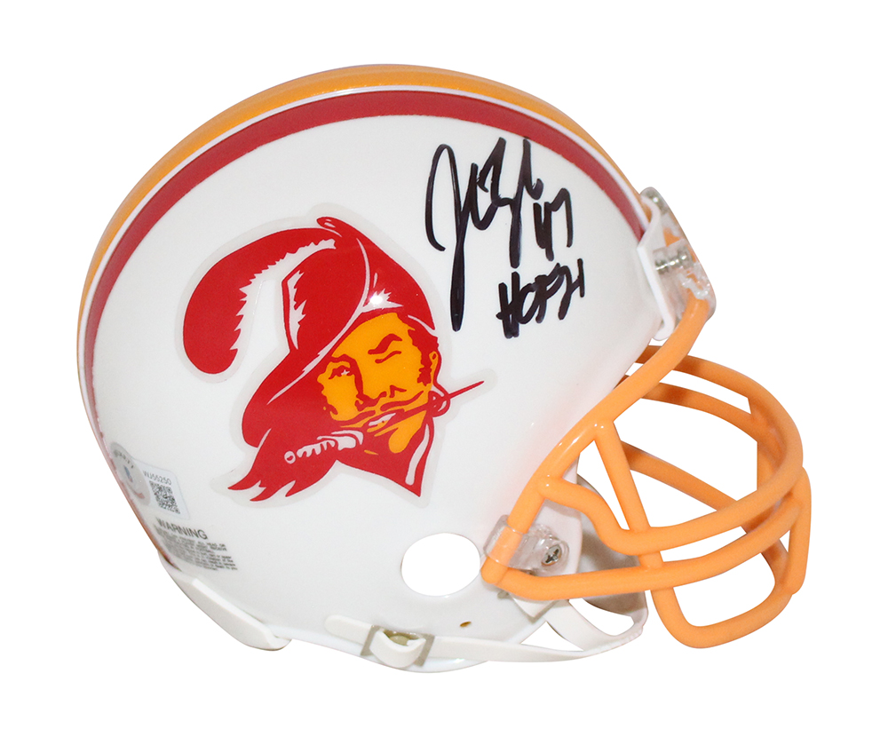 John Lynch Autographed Tampa Bay Buccaneers 76-96 Mini Helmet HOF BAS 31559