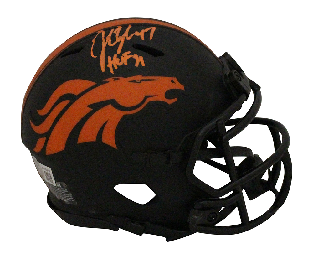 John Lynch Autographed Denver Broncos Eclipse Mini Helmet HOF BAS 31568