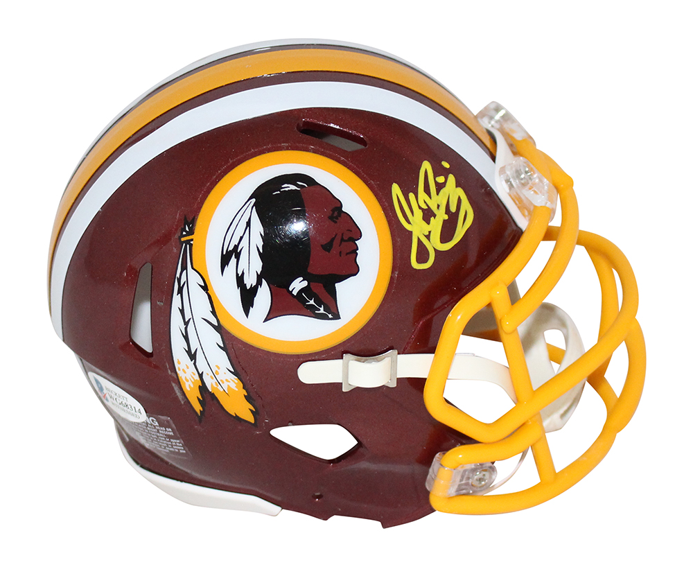 John Riggins Autographed Washington Redskins Speed Mini Helmet BAS 31408