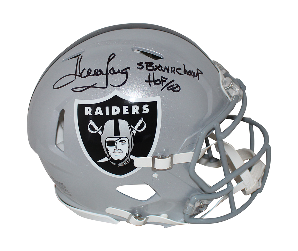 Howie Long Signed Oakland Raiders Authentic Speed Helmet 2 Insc BAS 31453