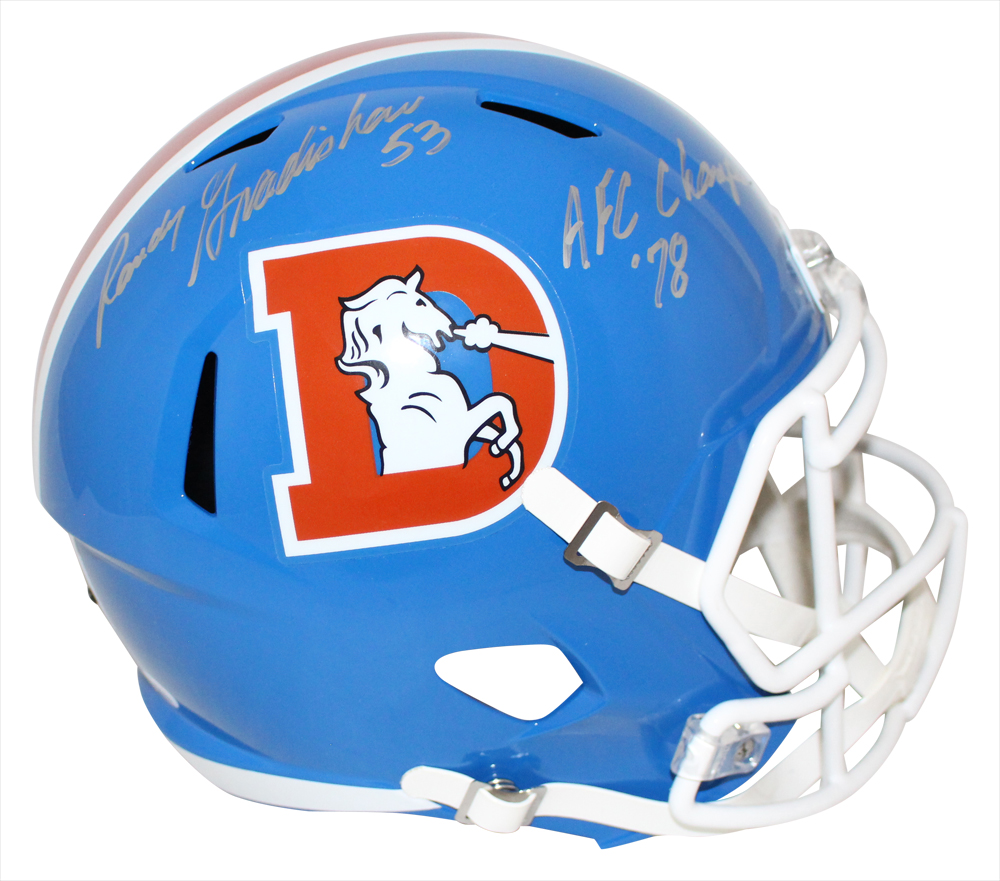Randy Gradishar Autographed Denver Broncos F/S D-Logo Speed Helmet JSA 31475