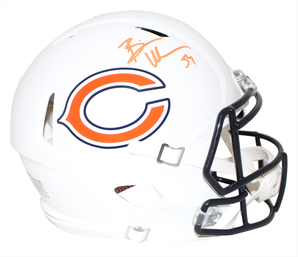 Brian Urlacher Signed Chicago Bears Authentic Flat White Speed Helmet BAS 31508