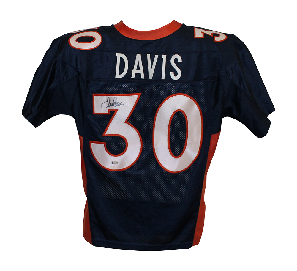 Terrell Davis Autographed/Signed Denver Broncos Blue 48 Nike Jersey BAS 31577