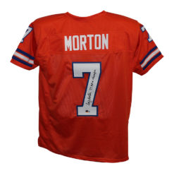 Craig Morton Autographed Pro Style Orange XL Jersey 77 AFC Champs BAS 31586