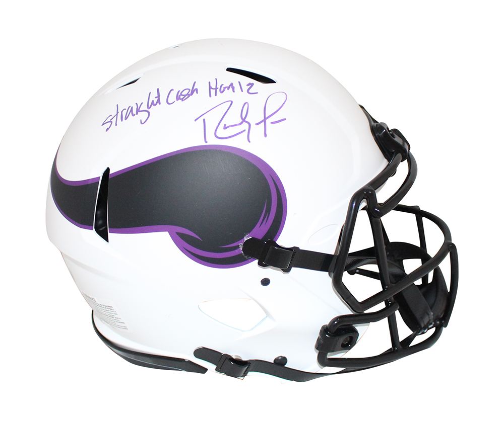 Randy Moss Autographed Vikings Authentic Lunar Helmet Straight Cash BAS 31589