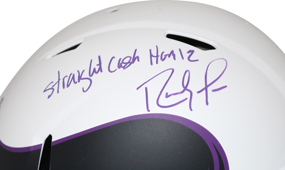 Randy Moss Autographed Vikings Authentic Lunar Helmet Straight Cash BAS 31589