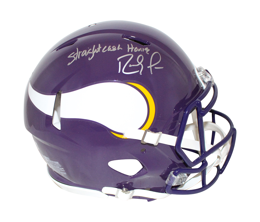 Randy Moss Autographed Vikings Authentic Speed Helmet Straight Cash BAS 31590