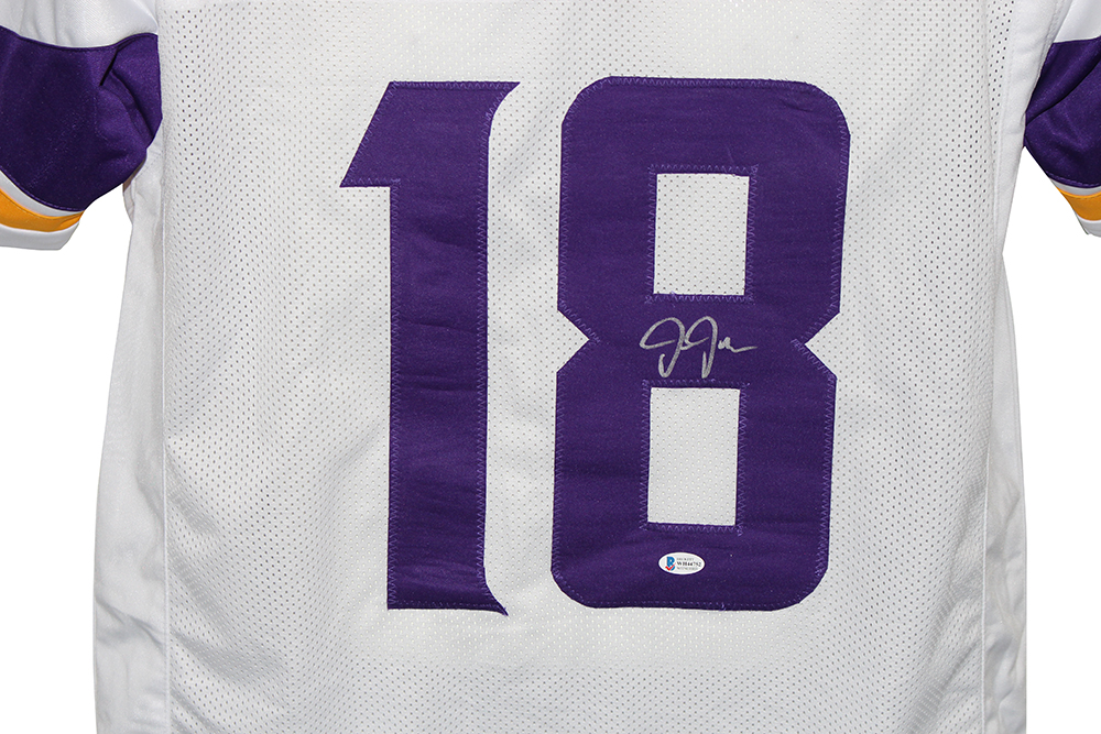 Justin Jefferson Autographed/Signed Pro Style Purple XL Jersey BAS 31601