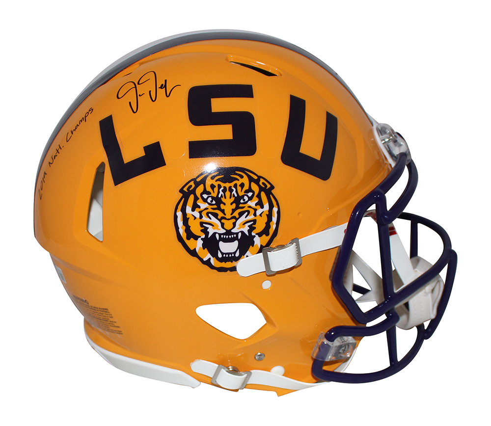Justin Jefferson Signed LSU Tigers Authentic Speed Helmet 19 Champs BAS 31629
