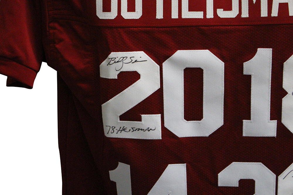 Steve Owens Billy Sims & Jason White Signed College Style Red XL Jersey 29494