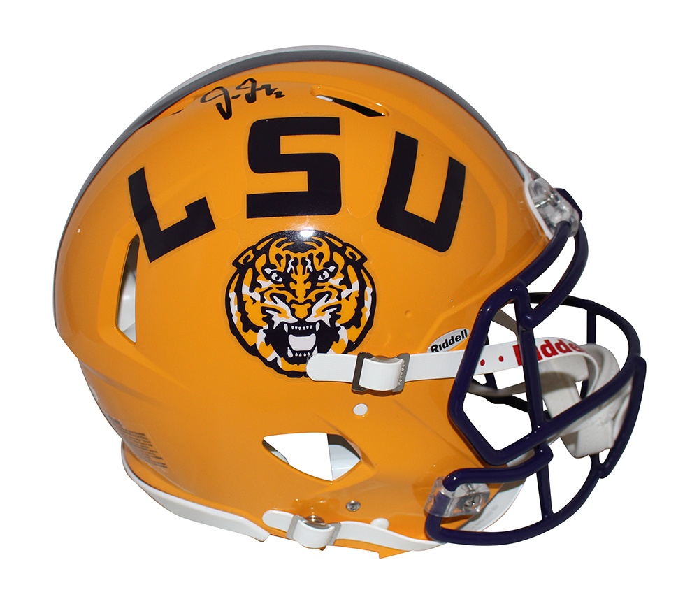 Justin Jefferson Autographed/Signed LSU Tigers Authentic Speed Helmet BAS 31665