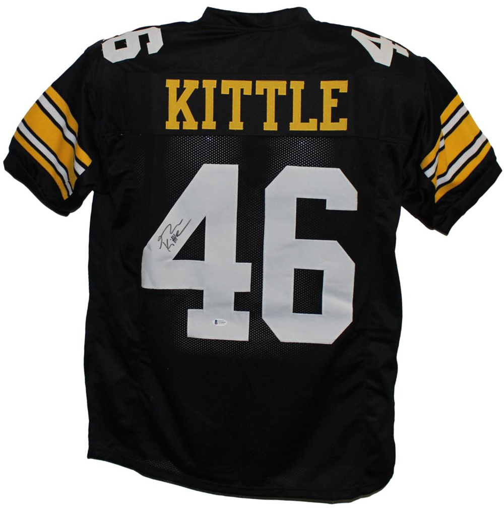 George Kittle Autographed/Signed College Style Black XL Jersey BAS 31704