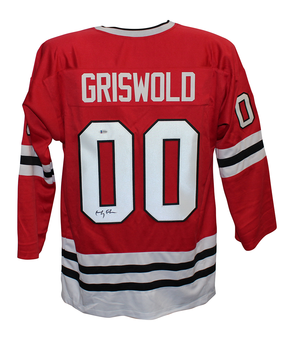 Chevy Chase Chicago Blackhawks Autographed Framed Griswold Jersey