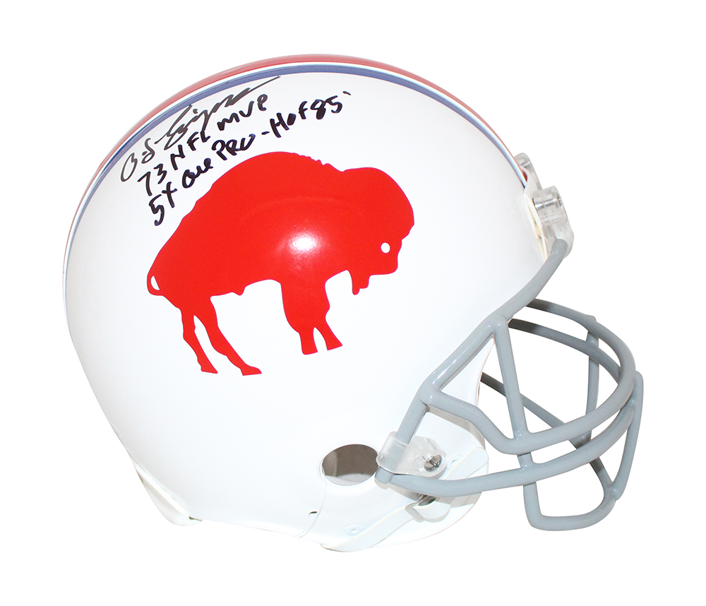 O.J. Simpson Autographed Buffalo Bills Authentic 65-73 Helmet 3 Insc JSA 31714