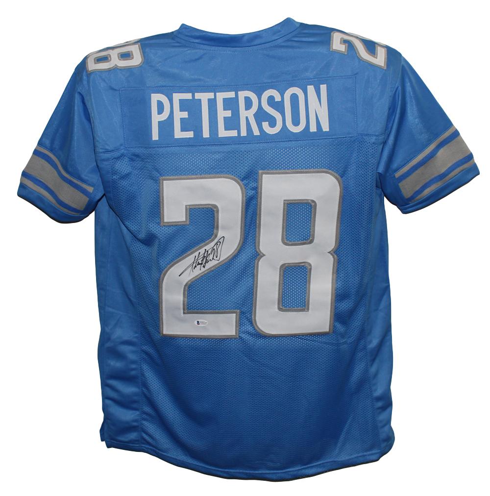 Adrian Peterson Autographed/Signed Pro Style Blue XL Jersey BAS
