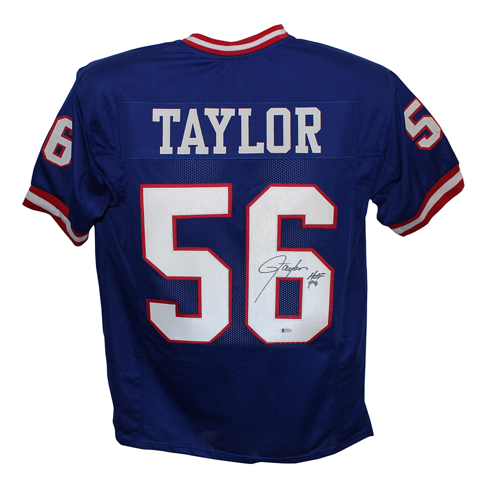 Lawrence Taylor Autographed/Signed Pro Style XL Blue Jersey HOF BAS 29498
