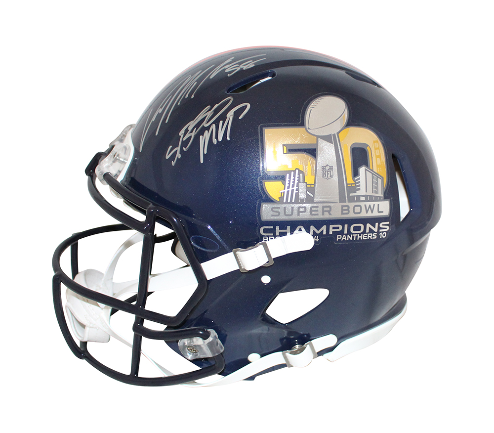 Von Miller Autographed Denver Broncos Authentic Super Bowl 50 Helmet JSA 31839