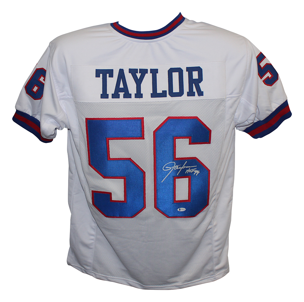 Lawrence Taylor Autographed/Signed Pro Style XL White Jersey HOF BAS 29499