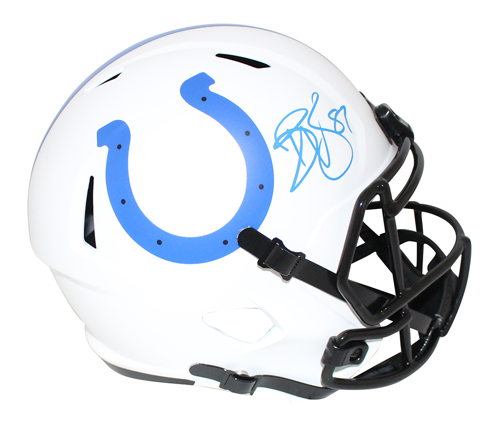 Reggie Wayne Autographed Indianapolis Colts F/S Lunar Speed Helmet PSA 31845