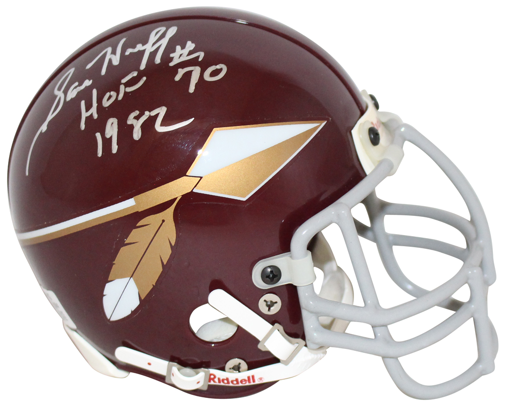 Sam Huff & Charley Taylor Signed Redskins Authentic Mini Helmet HOF BAS 31861