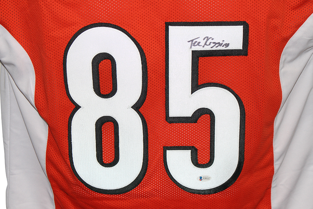 Tee Higgins Autographed/Signed Pro Style Orange XL Jersey BAS 29500
