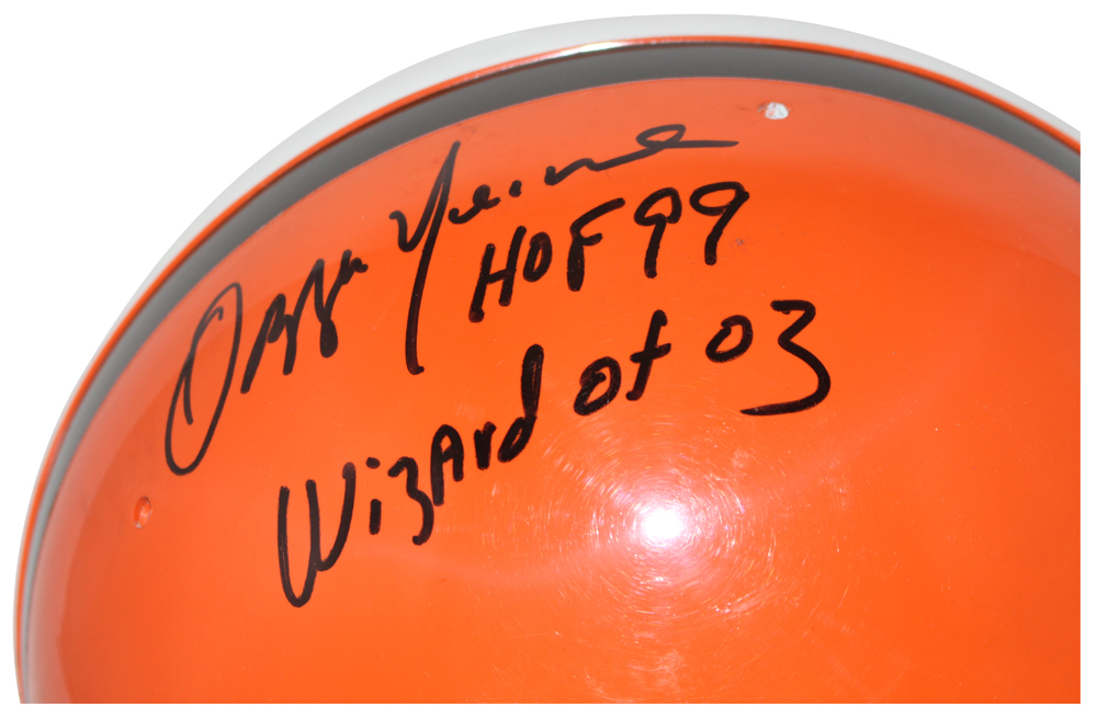 Ozzie Newsome Signed Cleveland Browns Custom Kralite RK Helmet 2 Insc JSA 31888