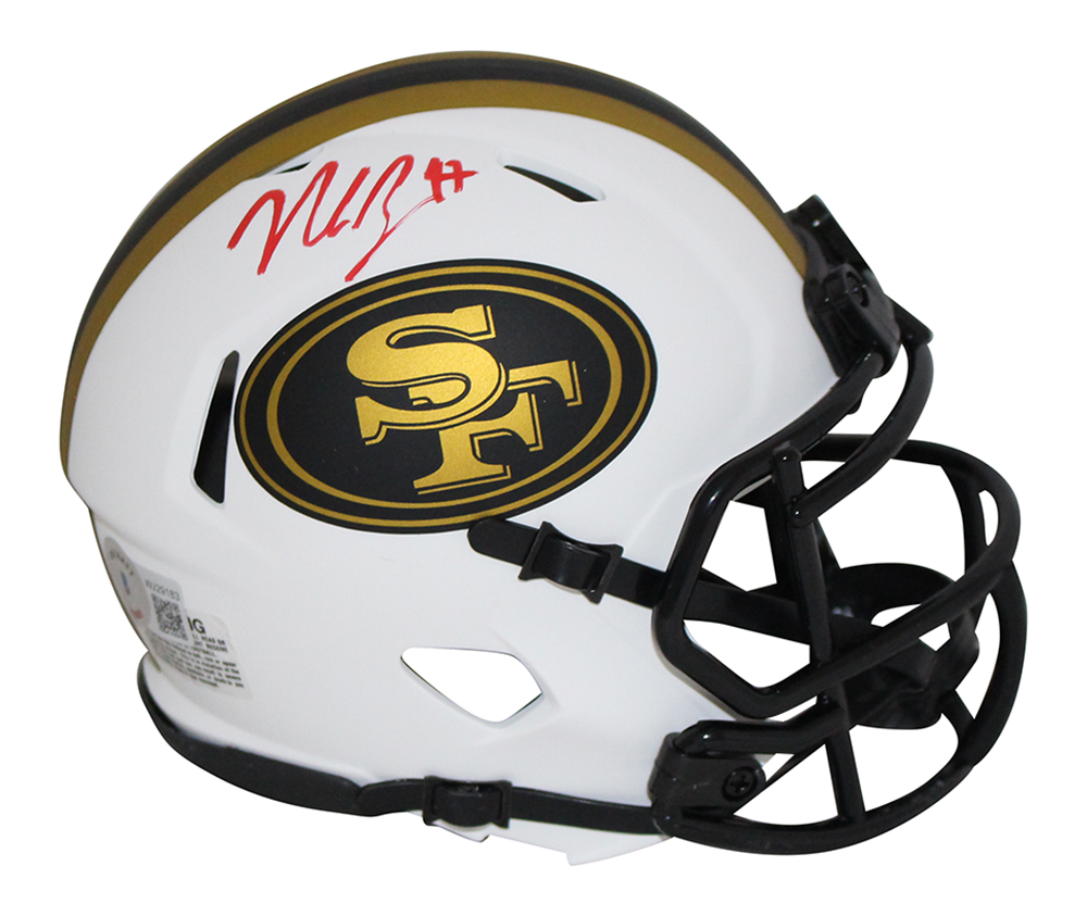 Nick Bosa Autographed/Signed San Francisco 49ers Lunar Mini Helmet BAS 31913