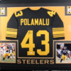Troy Polamalu Autographed Pittsburgh Framed Alternate Black XL Jersey BAS 31232