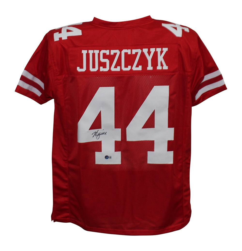 Kyle Juszczyk Autographed/Signed Pro Style Red XL Jersey BAS 32446