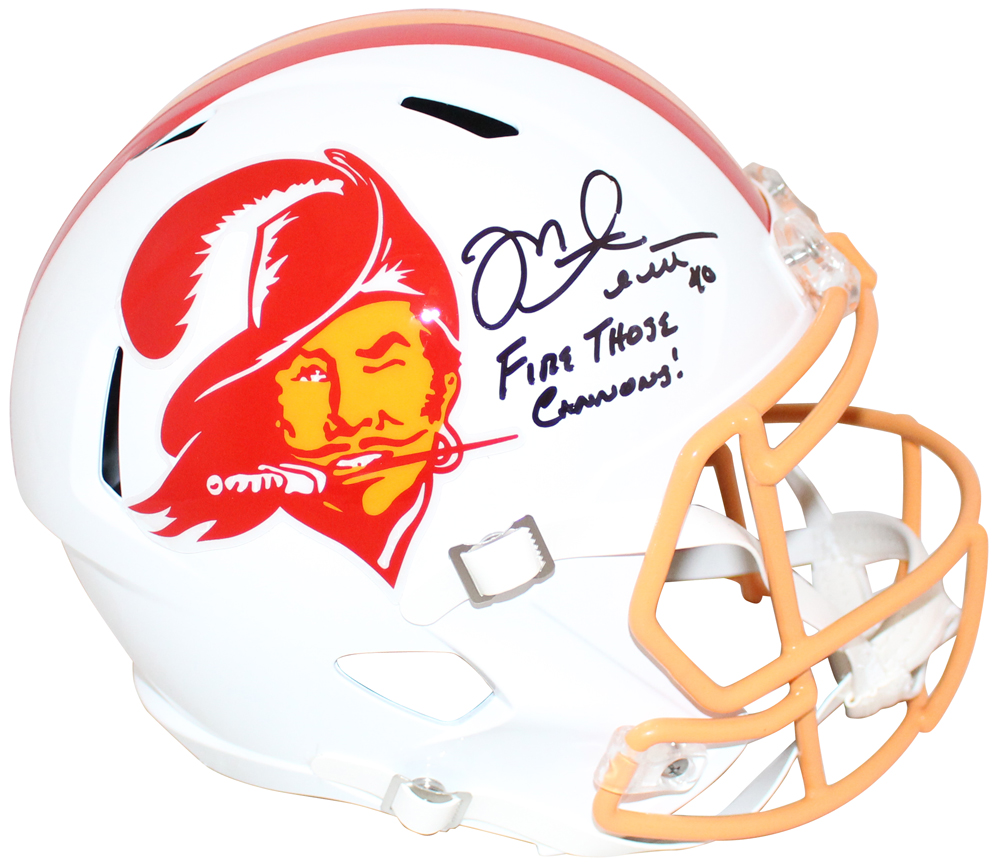 Mike Alstott Autographed Tampa Bay Buccaneers F/S TB Speed Helmet BAS 32517