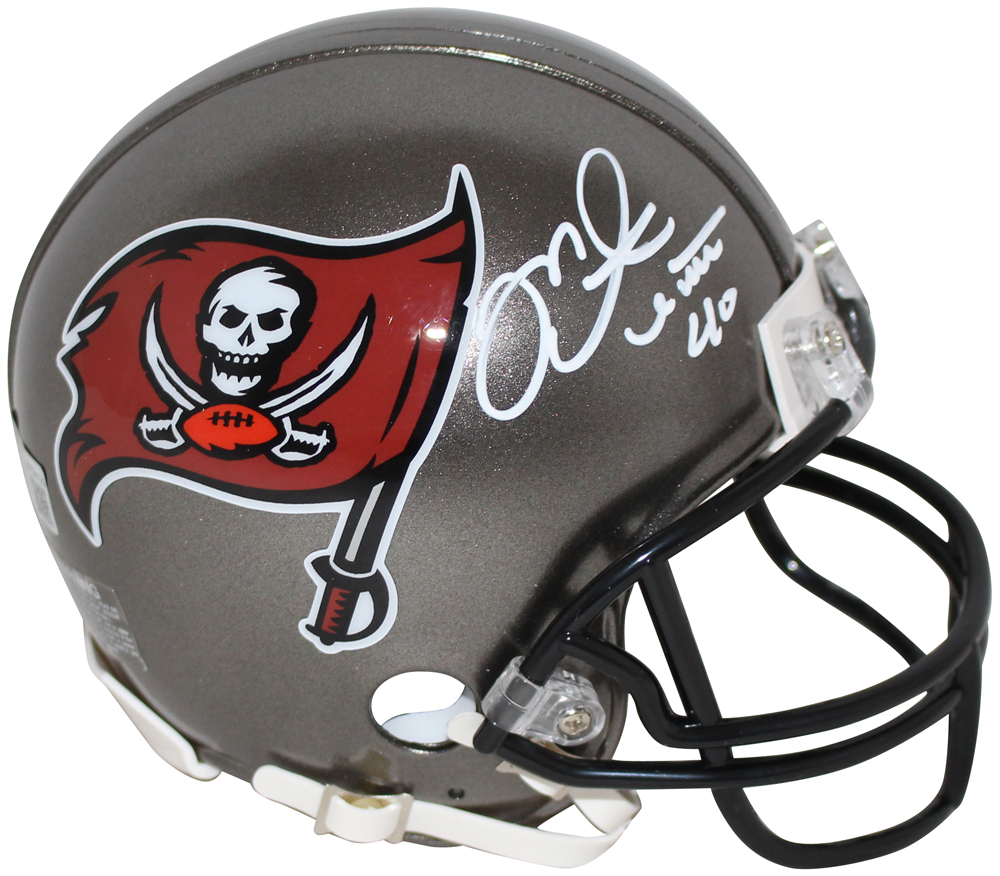 Mike Alstott Autographed Tampa Bay Buccaneers 1997-13 Mini Helmet BAS 32519