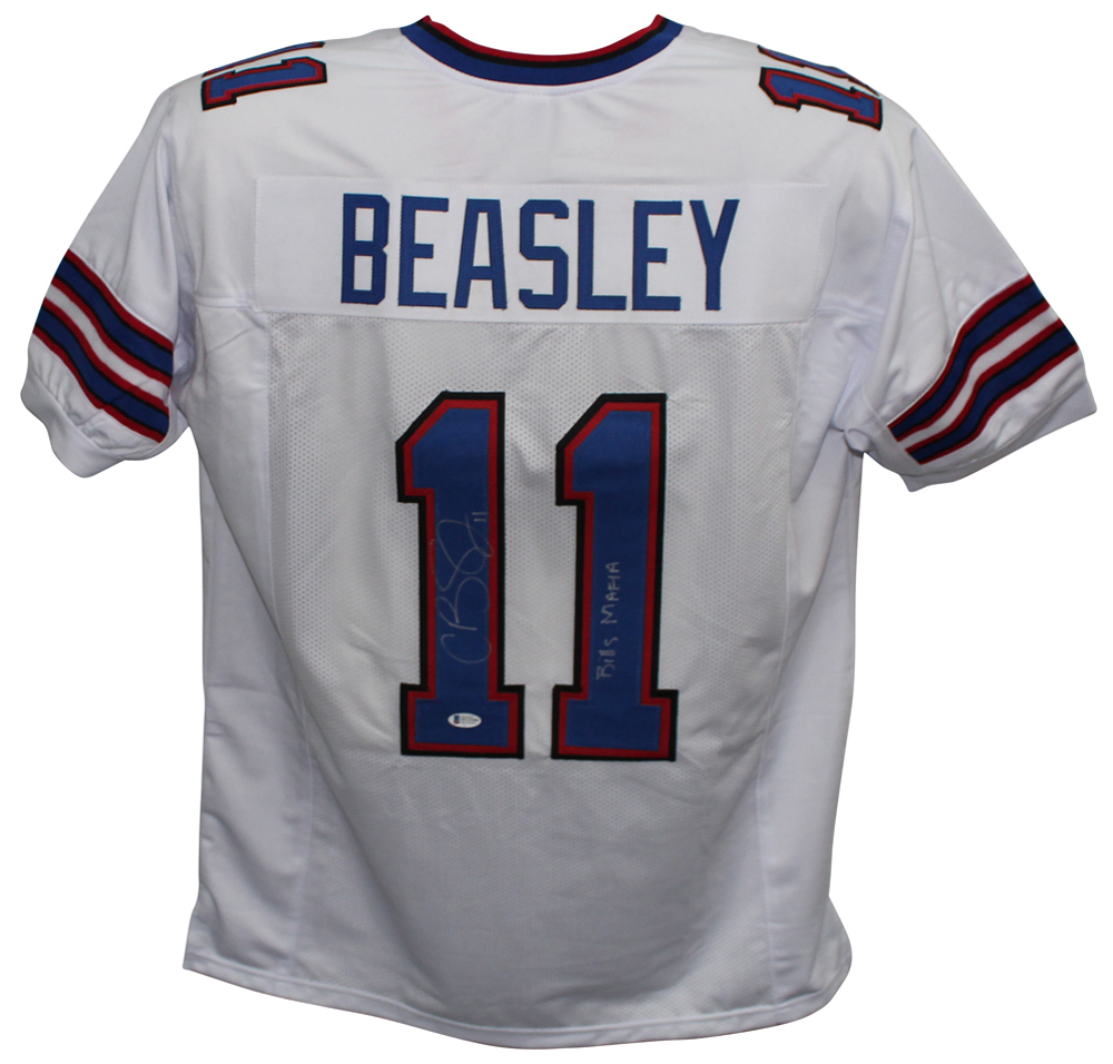 Cole Beasley Autographed/Signed Pro Style White XL Jersey Bills Mafia BAS 32526