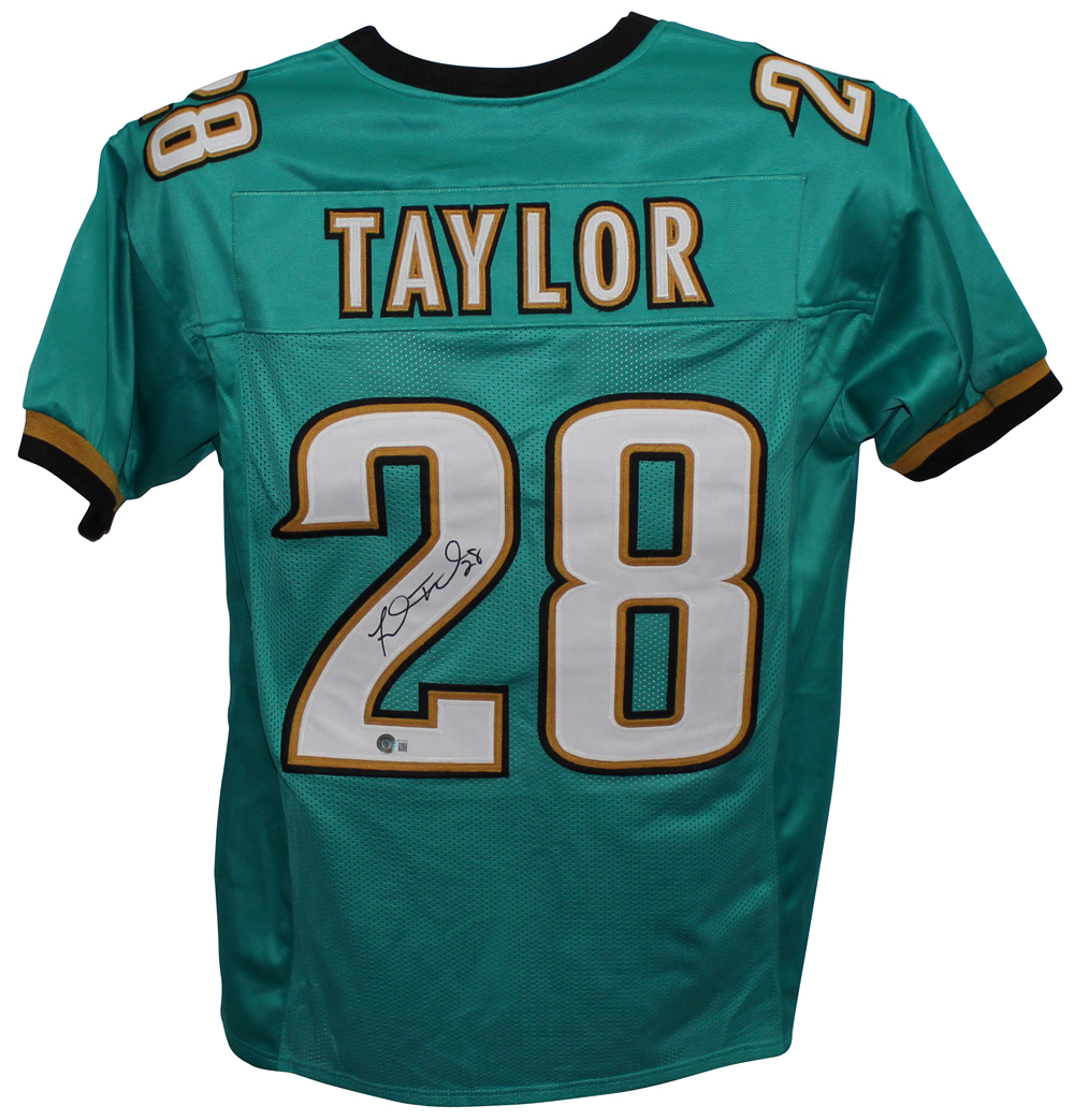 Fred Taylor Autographed/Signed Pro Style Teal XL Jersey BAS 32538